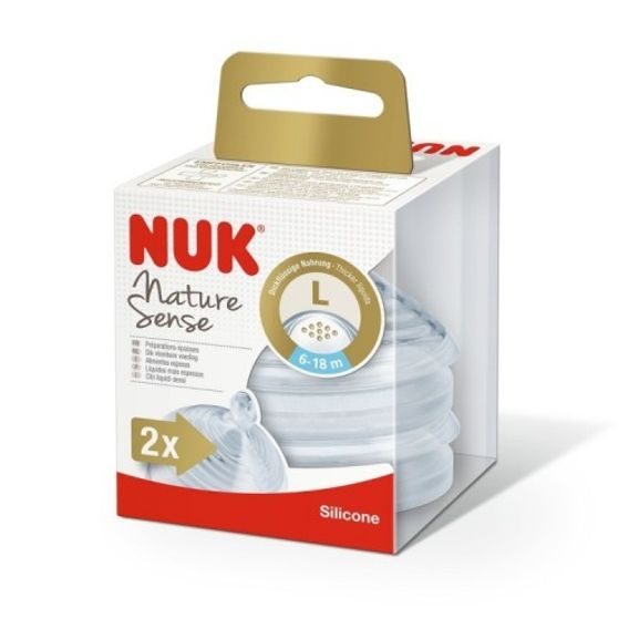 NUK Nature Sense savička V2(6-18m)/průtok L (2ks)