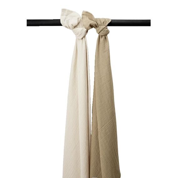 Meyco Mušelínové zavinovací pleny / osušky 2ks (120x120cm) Soft sand/Taupe