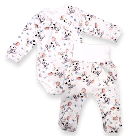 Le Bebe Souprava body + polodupačky Myška s motýlky