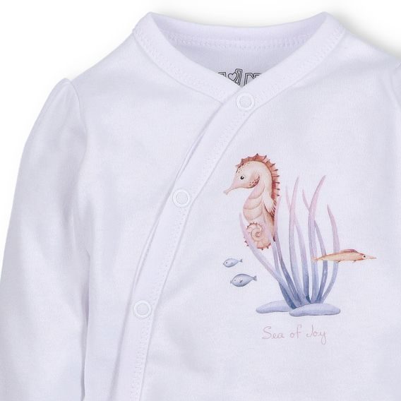 NINI Zavinovací body dlouhý rukáv Ocean Girl BÍLÉ