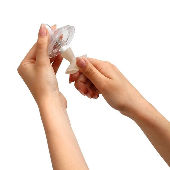 BabyOno Kartáč na lahve s přísavkou BÉŽOVÝ