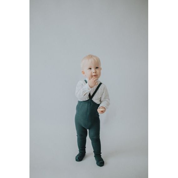 Tatrasvit Punčocháče s kšandami 100% bavlna TMAVĚ ZELENÁ