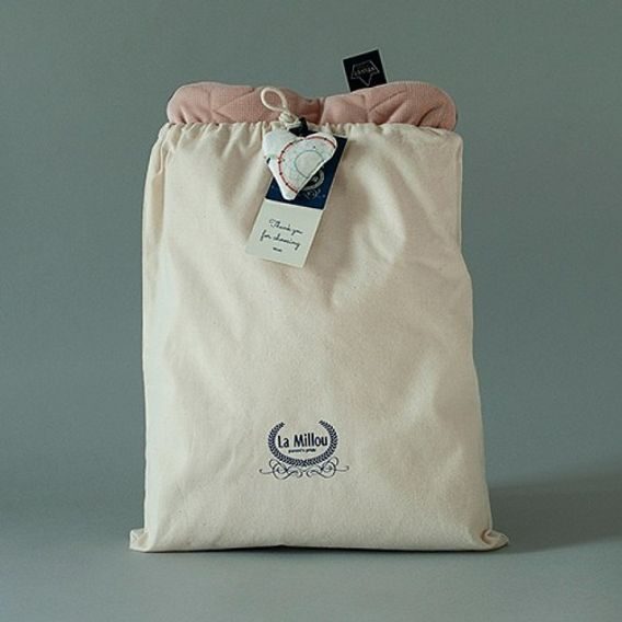 La Millou Dětská deka s výplní "L" Velvet/Cotton - PARADISE & KHAKI