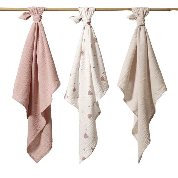 BabyOno Mušelínové pleny 3ks MEDVÍDCI