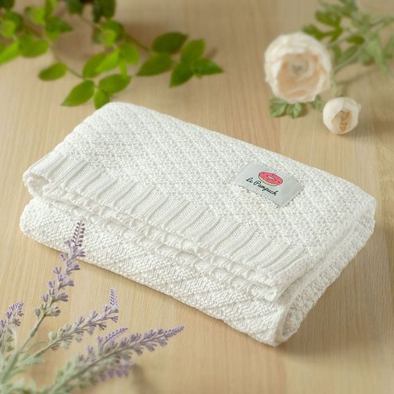 Le Pampuch Pletená dětská deka Bamboo/Cotton WHITE