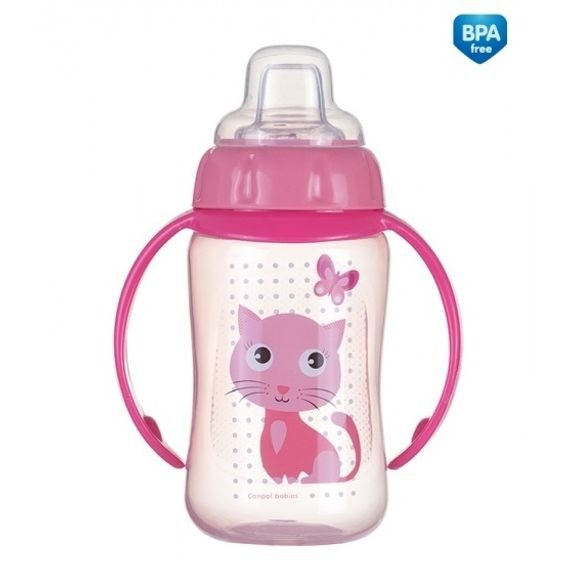 Canpol babies Tréninkový hrníček Cute Animals 320ml (6m+) - KOČIČKA