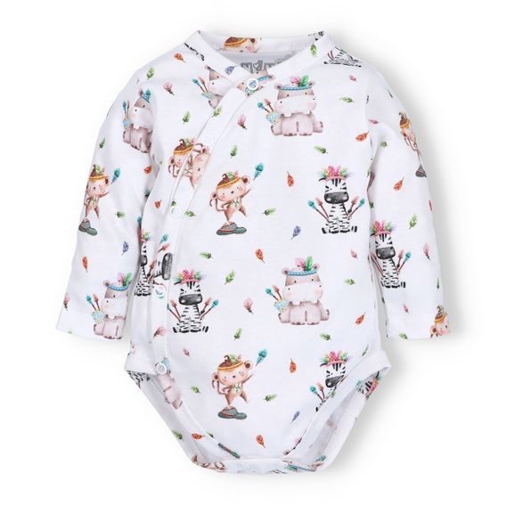 NINI Zavinovací body dlouhý rukáv Zebra VZOROVANÉ