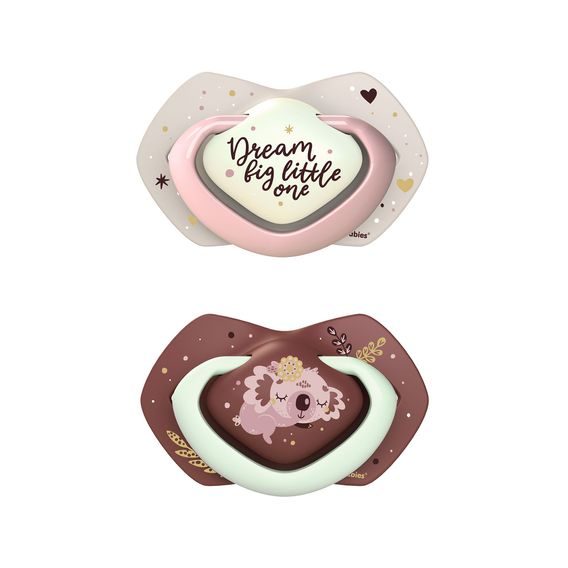 Canpol babies Dudlík 6-18m silikon symetrický 2ks Sleepy Koala RŮŽOVÁ