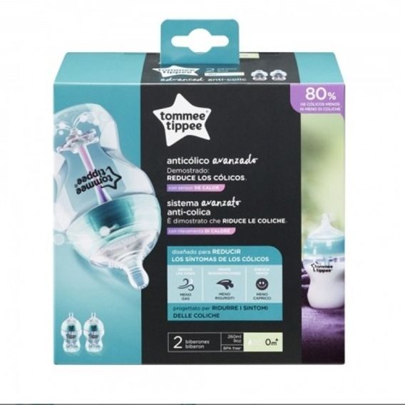 Tommee Tippee Kojenecká láhev Advanced Anti-Colic 260ml (0m+) 2ks