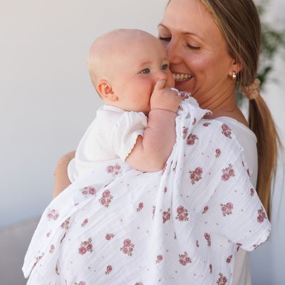 BabyOno Bavlněné pleny 3ks RŮŽOVÁ Roses