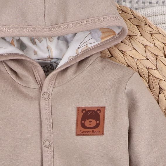 NINI Mikina s podšívkou Méďa Pilot SVĚTLE HNĚDÁ