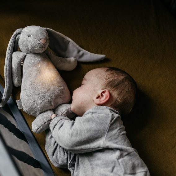 MOONIE Usínáček zajíček 2.0 Organic GREY NATUR