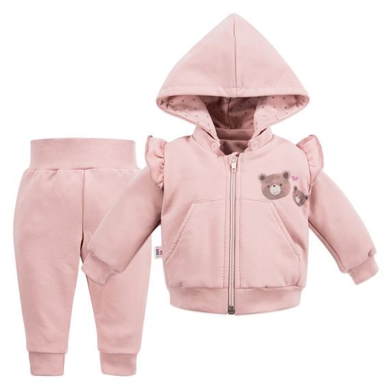 Eevi Souprava mikina + tepláčky Hearts&Bears RŮŽOVÁ