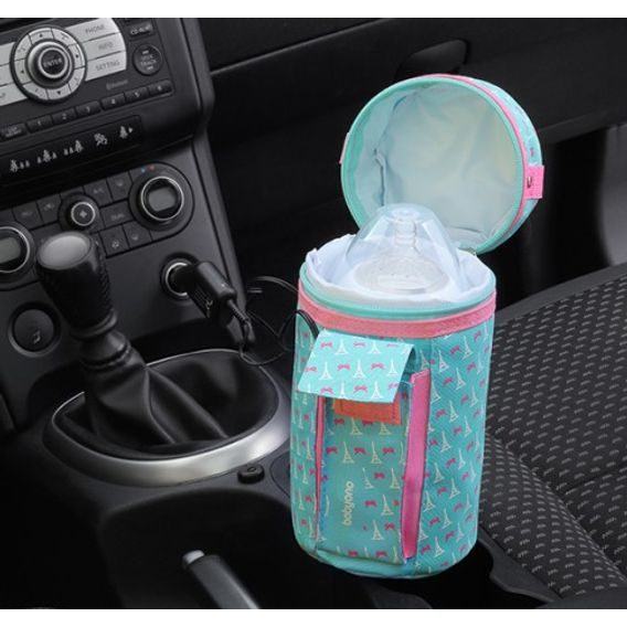 BabyOno Ohřívač lahví do auta 2v1 - TYRKYSOVO-RŮŽOVÝ
