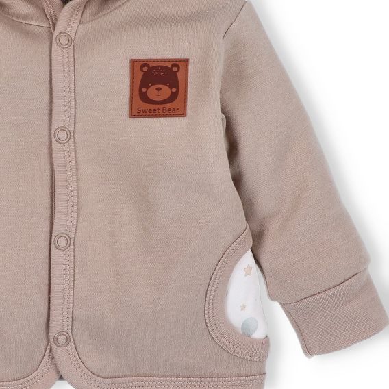 NINI Mikina s podšívkou Méďa Pilot SVĚTLE HNĚDÁ