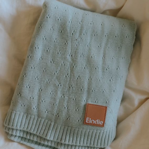 Elodie Details Pletená deka Pointelle - Mineral Green