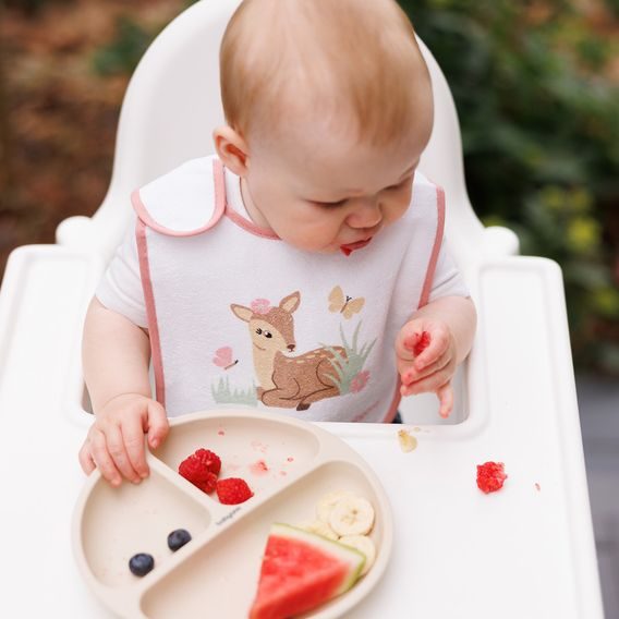 BabyOno Bryndák froté 6m+ RŮŽOVÝ