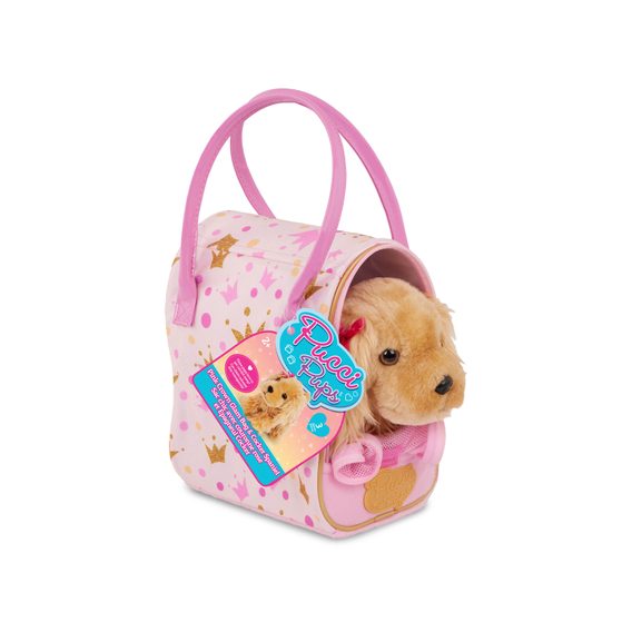 Pucci Pups Pejsek hnědý v kabelce Pink Crown Glam Bag