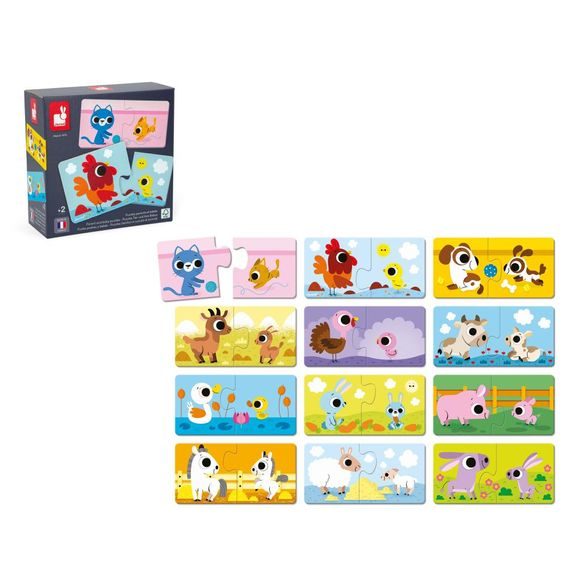 Janod Puzzle Duonimo Zvířátka 24 ks - Najdi mláďátka