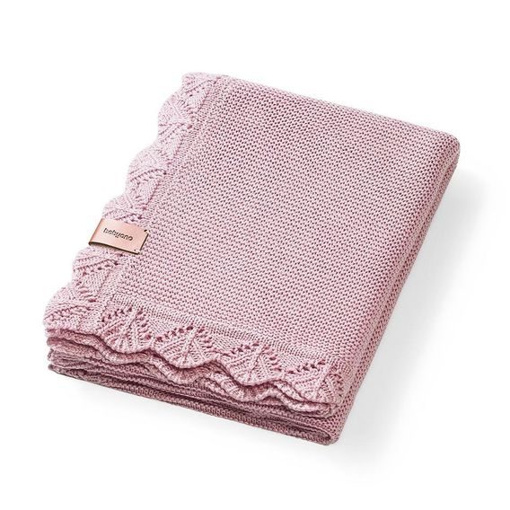 BabyOno Pletená dětská deka bambusová ozdobný lem RŮŽOVÁ