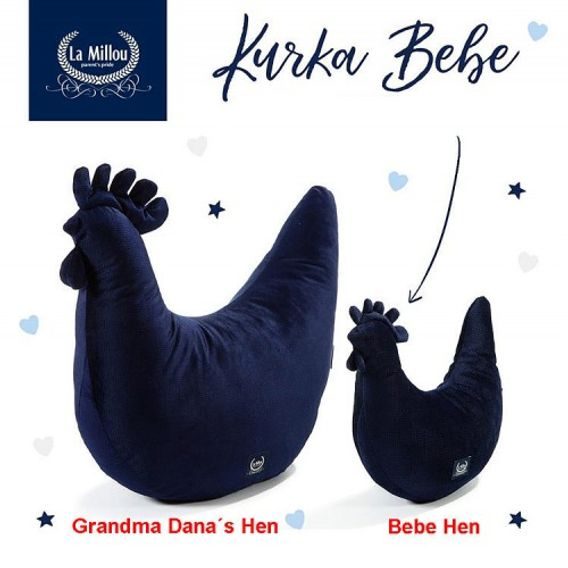 La Millou Polštář Bebe Hen Velvet - DOVE BLUE