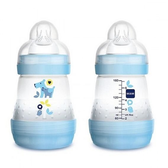 MAM Láhev samosterilizační Anti-Colic 160ml, 0m+ - MODRÁ