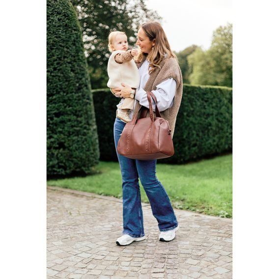 Childhome Přebalovací taška Mommy Club Signature Vegan Leather Dark Brown