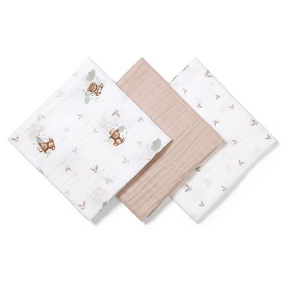 BabyOno Bavlněné pleny 3ks BÉŽOVÁ Bears
