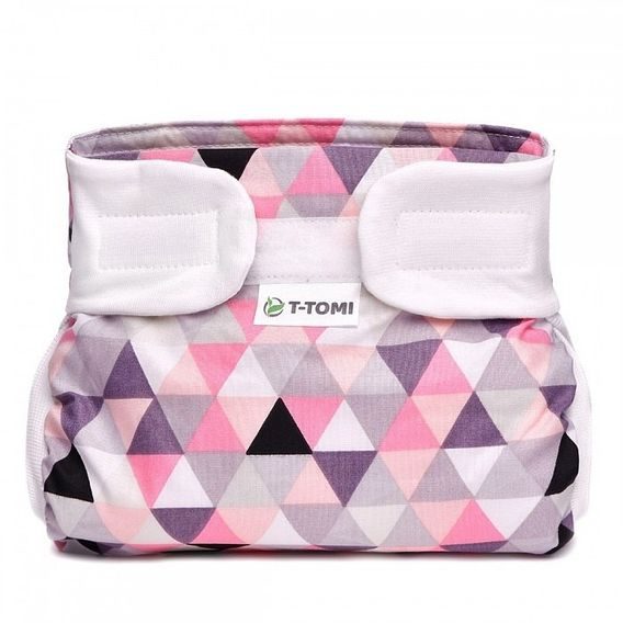 T-tomi Ortopedické abdukční kalhotky - PINK TRIANGLES (3-6kg, suchý zip)