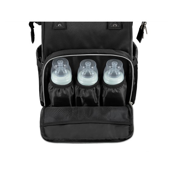 KikkaBoo Přebalovací batoh Siena Black & Silver