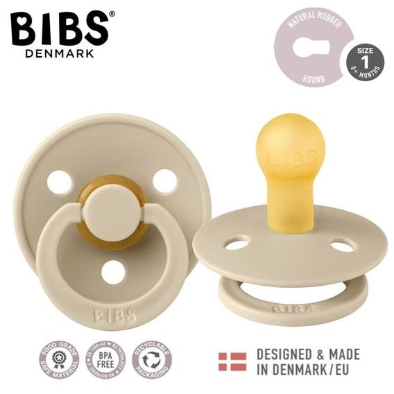 BIBS Colour dudlík kaučuk kulatý 6-18m VANILLA