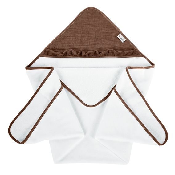 Albero Mio Osuška s kapucí Cotton Color (CC8) ČOKOLÁDOVÁ