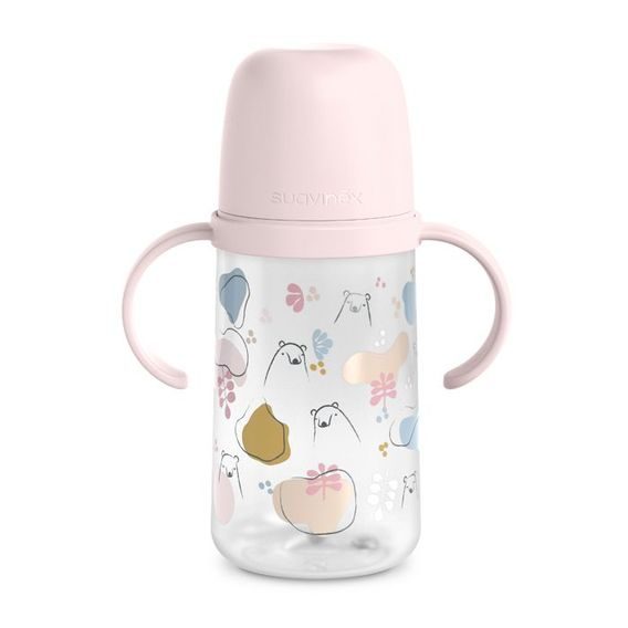Suavinex Bear 2.láhev s oušky 270ml RŮŽOVÁ