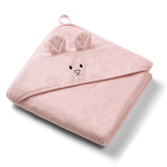 BabyOno Bambusová osuška s kapucí 100x100cm PUDROVĚ RŮŽOVÁ