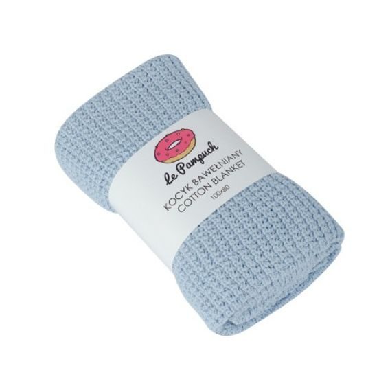 Le Pampuch Pletená dětská deka 100%Cotton BABY BLUE