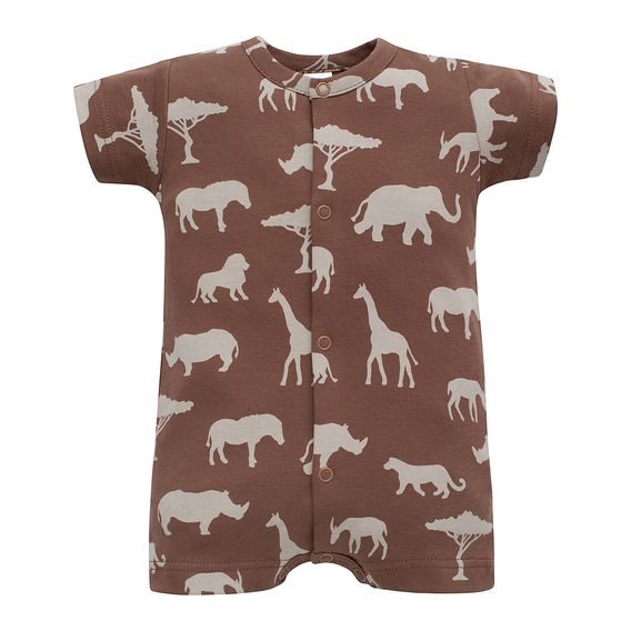 PINOKIO Letní overal celorozepínací Safari HNĚDÁ
