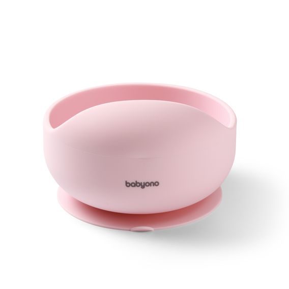 BabyOno Silikonová miska s přísavkou RŮŽOVÁ