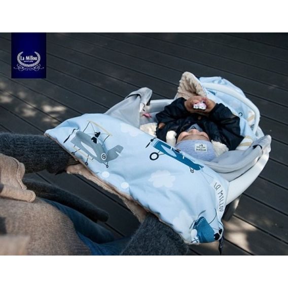 La Millou Luxusní rukávník na kočárek Premium - UNICORN SUGAR BEBE & GREY by Maja Bohosiewicz