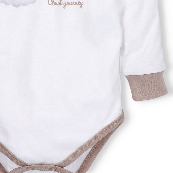 NINI Body dlouhý rukáv Méďa Pilot SMETANOVÉ