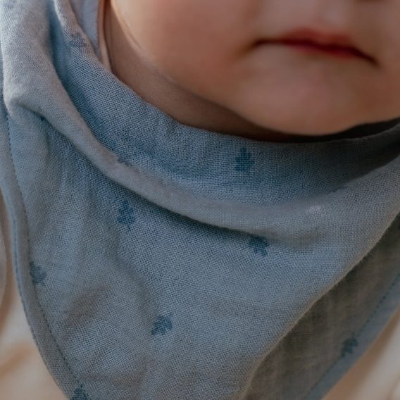 Little Dutch Mušelínový slintáček organic 2ks Pure Denim Blue