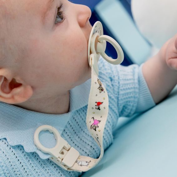 BIBS Moomin Dárkový set klip + dudlíky 6-18m Ivory/Sage