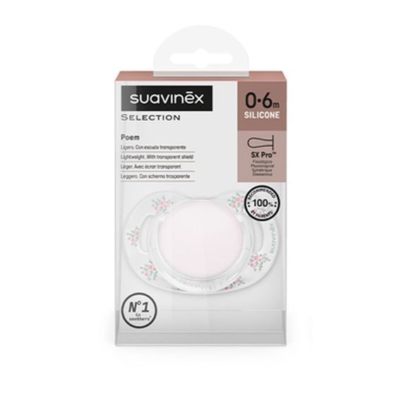 Suavinex Poetry dudlík fyziologický SX Pro 0-6m RŮŽOVÝ