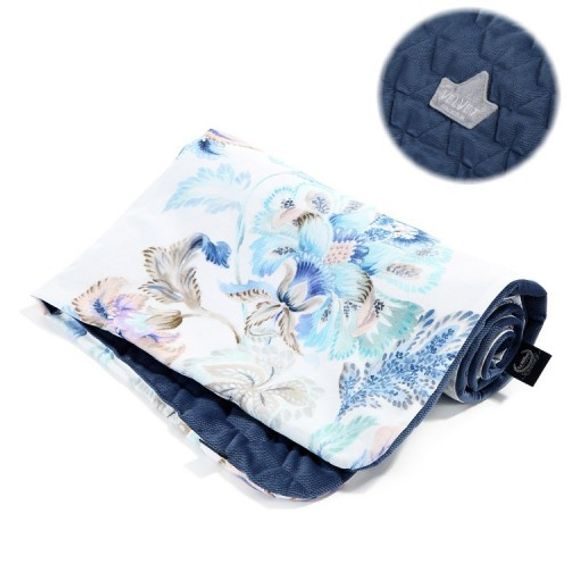 La Millou Luxusní dětská deka Velvet-Cotton SLIM vel.M, IRIS SORBET - HARVARD BLUE