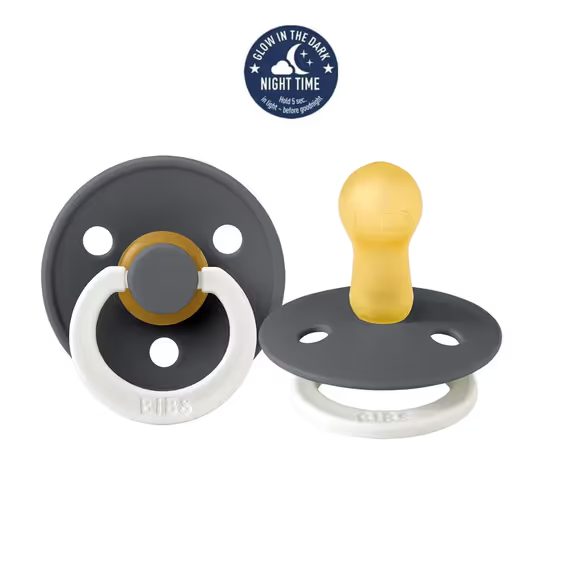 BIBS Colour Night dudlík kaučuk kulatý 6-18m IRON