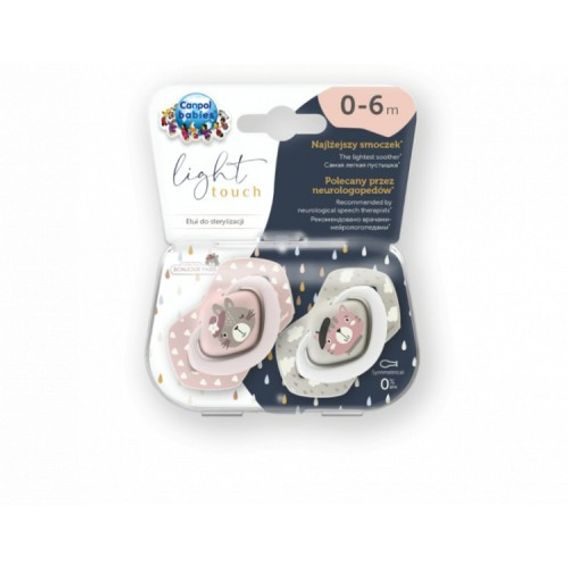 Canpol babies Dudlík 0-6m silikon symetrický 2ks Bonjour Paris RŮŽOVÁ