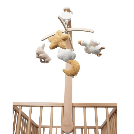 Little Dutch Dřevěný hudební kolotoč Newborn Naturals