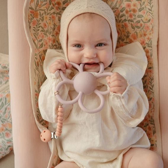 Mushie Klip na dudlík Hera POWDER PINK