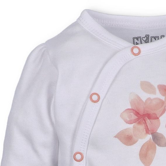 NINI Zavinovací body dlouhý rukáv Blossom BÍLÉ