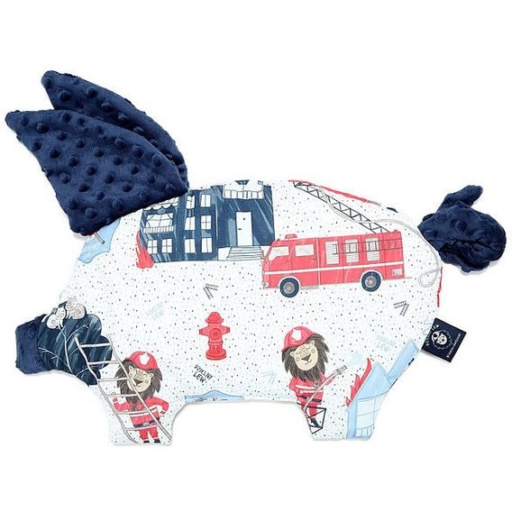 La Millou Luxusní dětský polštářek SLEEPY PIG, BRAVEHEART LION NAVY - NAVY by Maja Zakoscielny