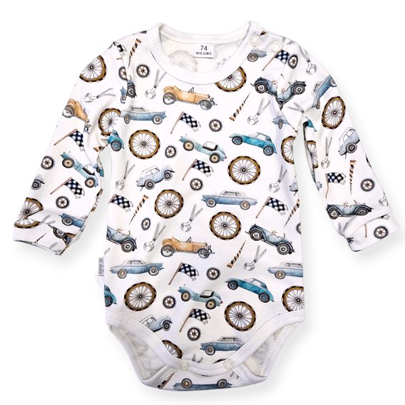 Le Bebe Body dlouhý rukáv Retro cars